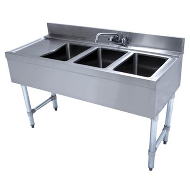 Advance Tabco Underbar Basics Sink Unit, 3-compartment