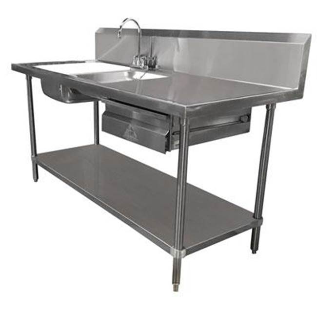 Advance Tabco Prep Table Sink Unit, 72''W x 30''D