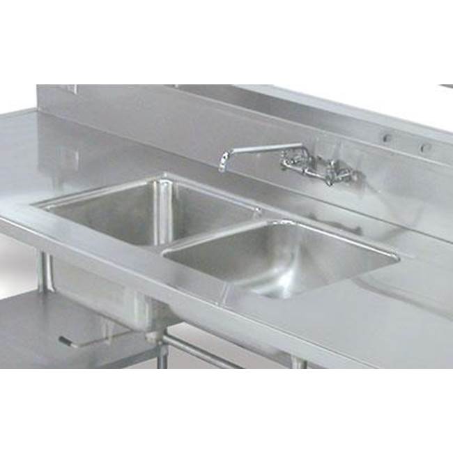 Advance Tabco Double Sink Welded Into Table Top