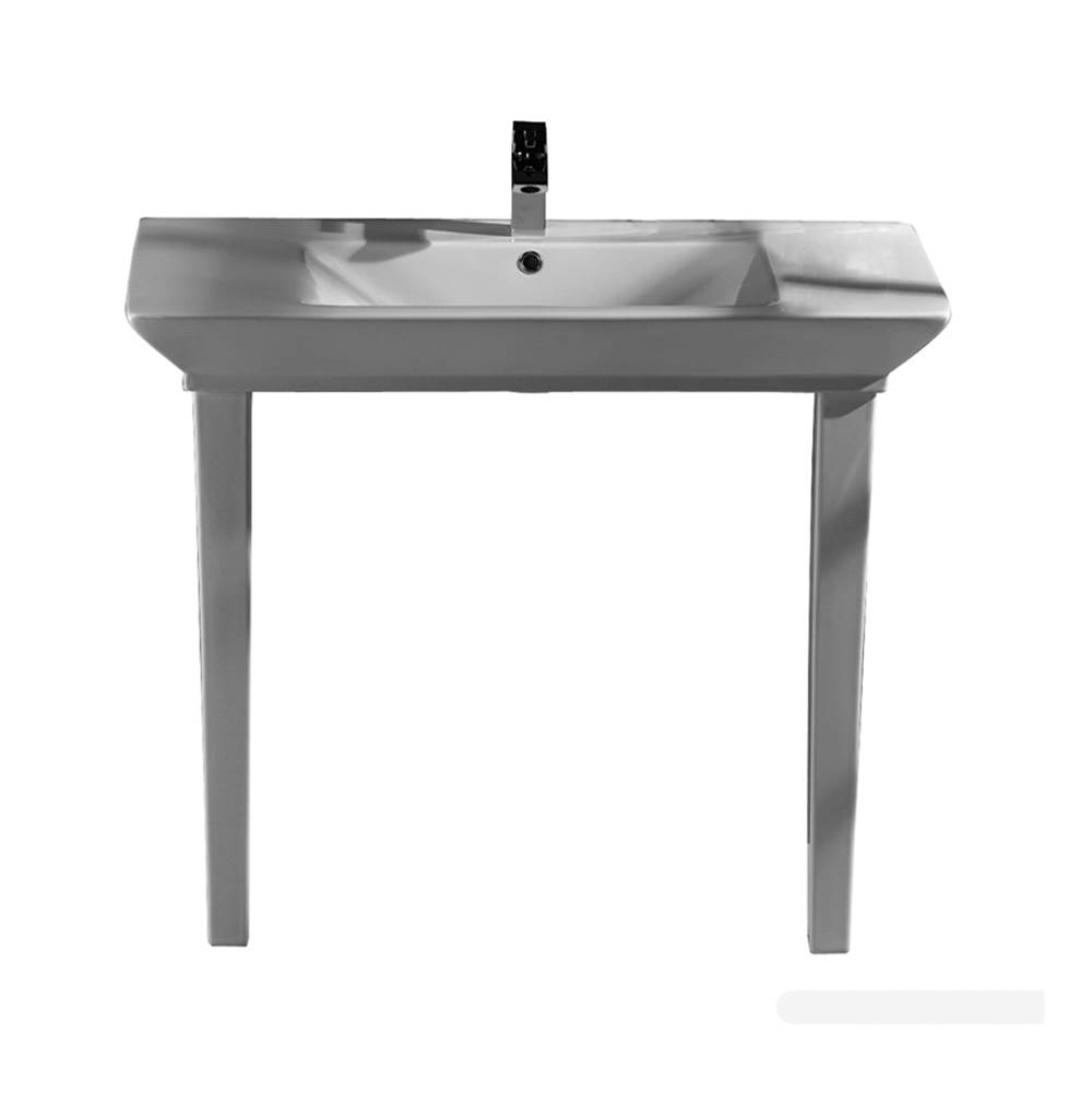Barclay Opulence Console 39-1/2'', RectBowl, 8'' WS, White