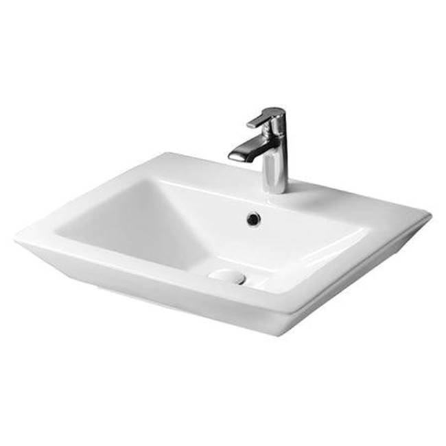 Barclay Opulence Above counter Basin23'', White, Rect Bowl, 4'' cc