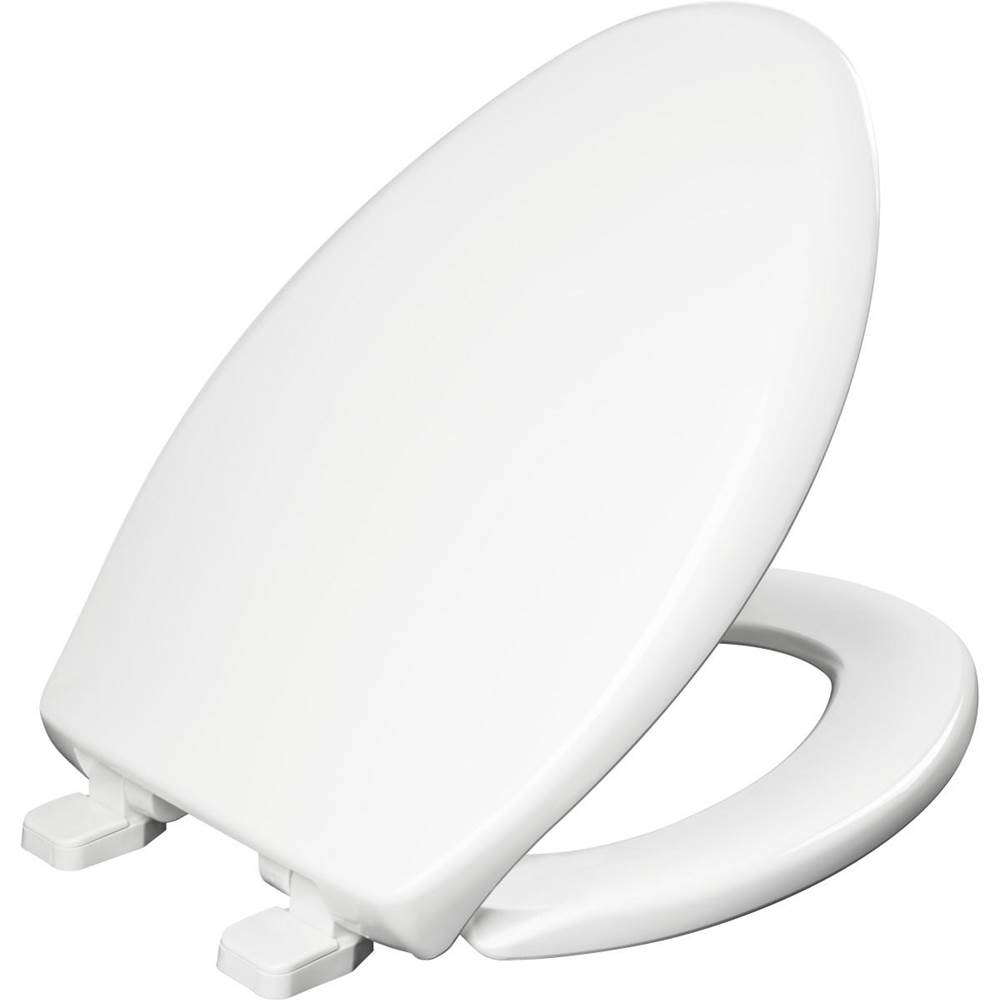 Bemis Bemis Kennan™ Elongated Plastic Toilet Seat in White with STA-TITE® Seat Fastening System™, Whisper•Close® Hinge and Super Grip Bumpers™
