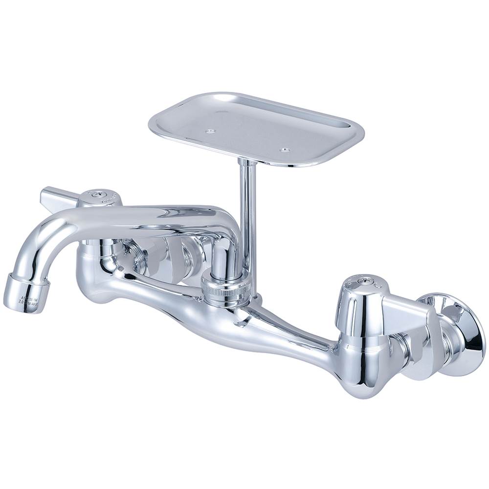 Central Brass Kitchen-Wallmount 6-1/2'' To 9-1/2'' Two Canopy Hdls 6'' Tube Spt Soap Dish-Pc