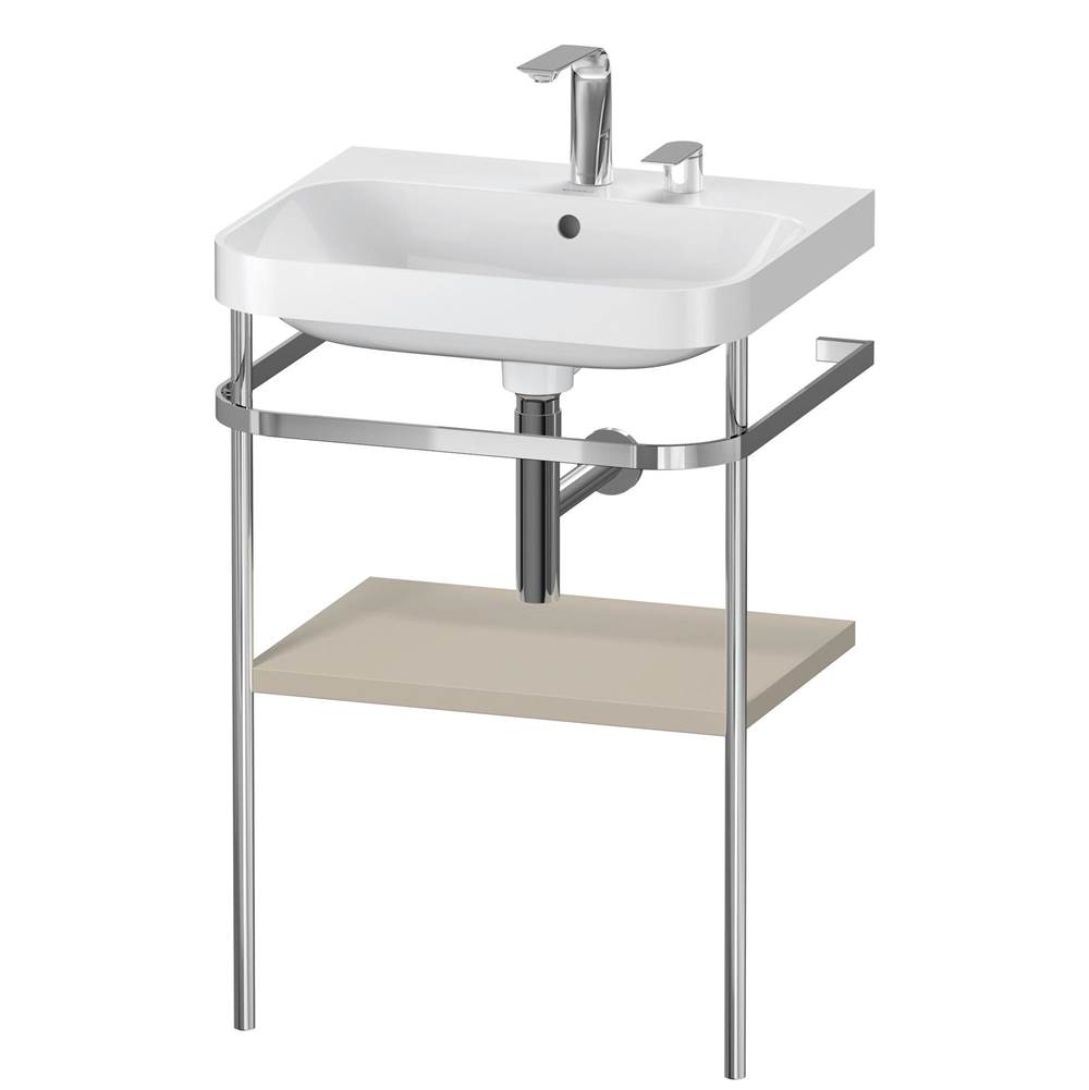 Duravit Happy D.2 Plus C-Shaped Vanity Kit with Sink and Metal Console Taupe
