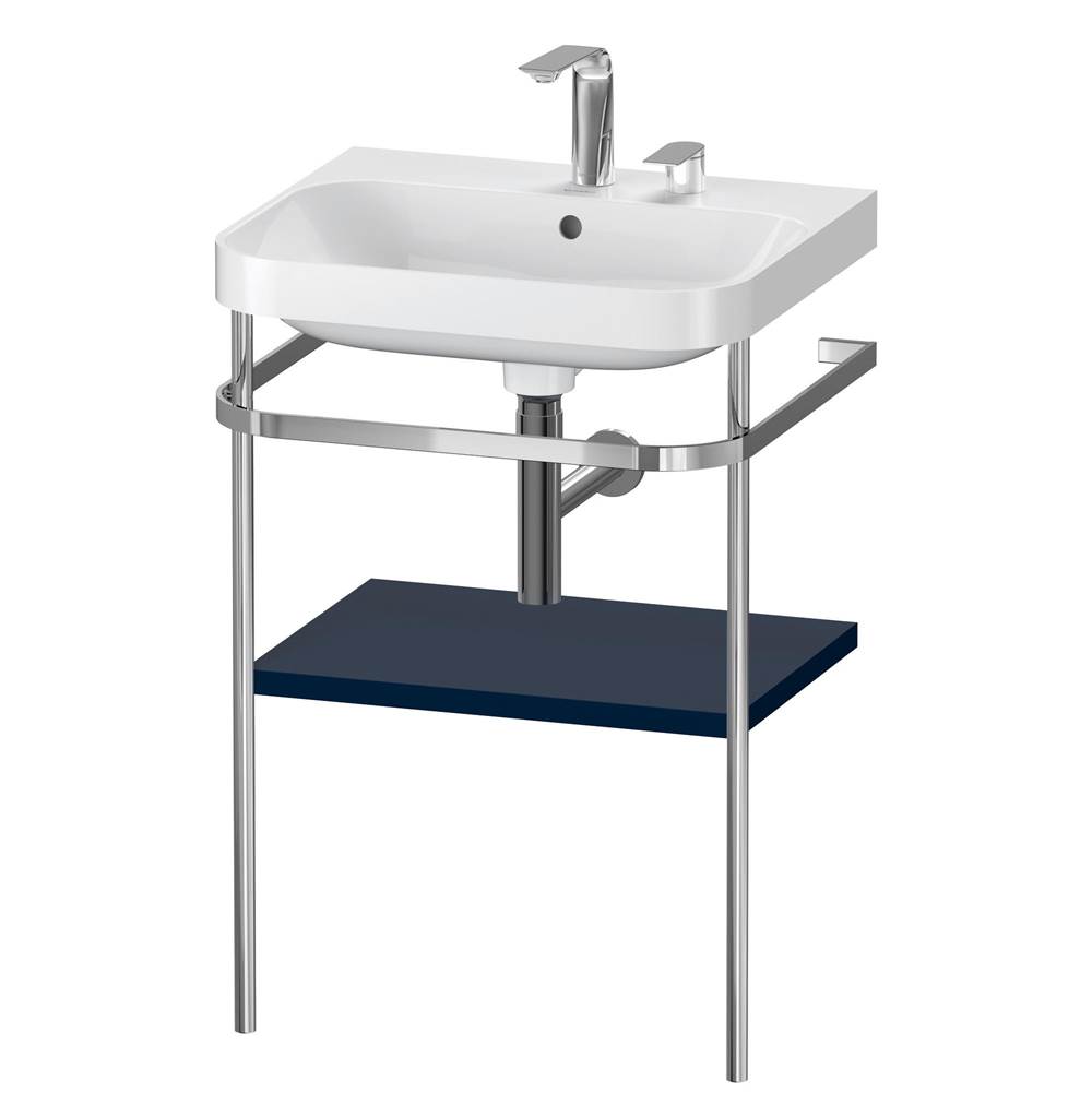 Duravit Happy D.2 Plus C-Shaped Vanity Kit with Sink and Metal Console Midnight Blue