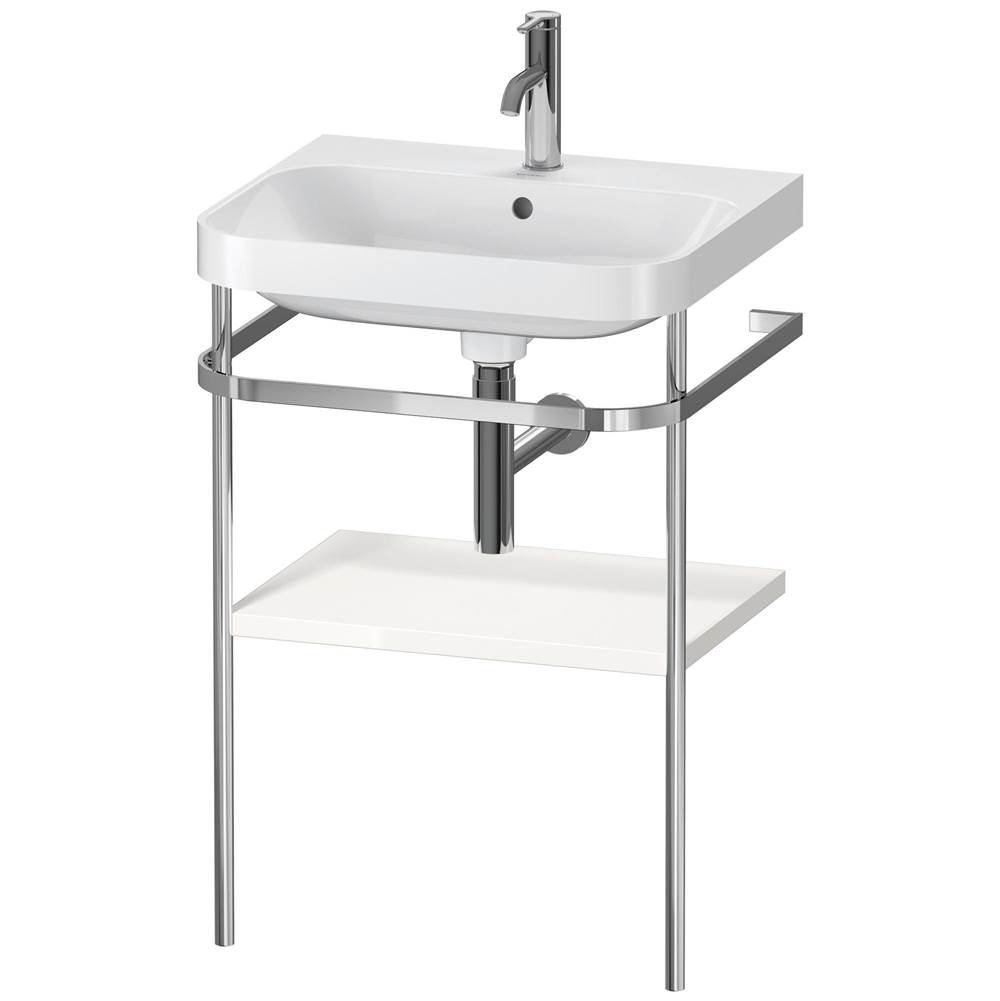Duravit Happy D.2 Plus C-Shaped Vanity Kit with Sink and Metal Console White