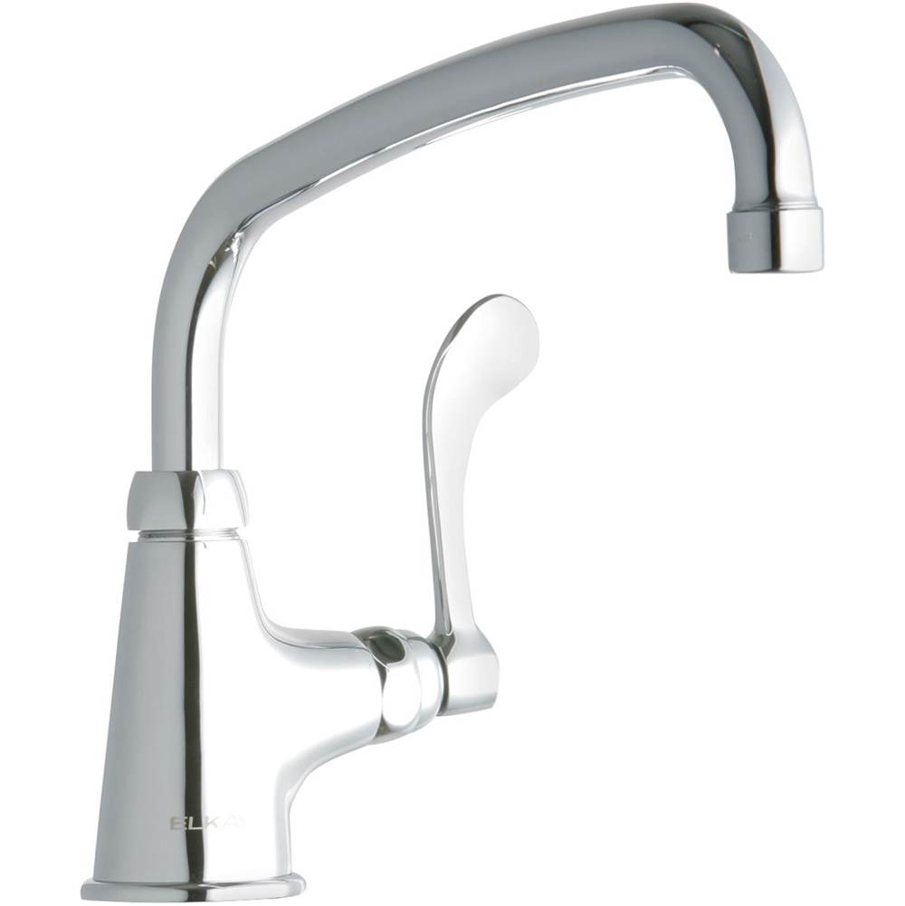 Elkay Single Hole with Single Control Faucet with 10'' Arc Tube Spout 4'' Wristblade Handle Chrome