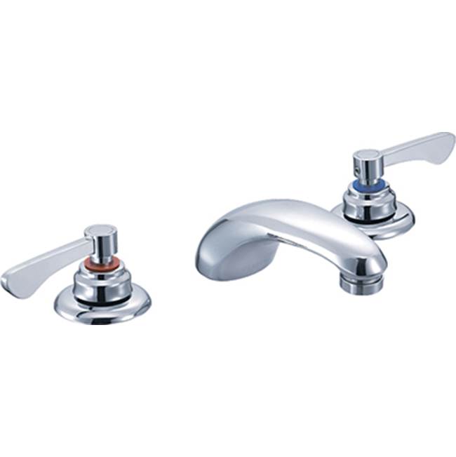 Gerber Plumbing Commercial 2H Widespread Lavatory Faucet w/ Gooseneck Spout Flex Connections & Less Drain 0.5gpm Chrome