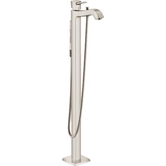 Hansgrohe Metropol Classic Freestanding Tub Filler Trim with 1.75 GPM Handshower in Brushed Nickel