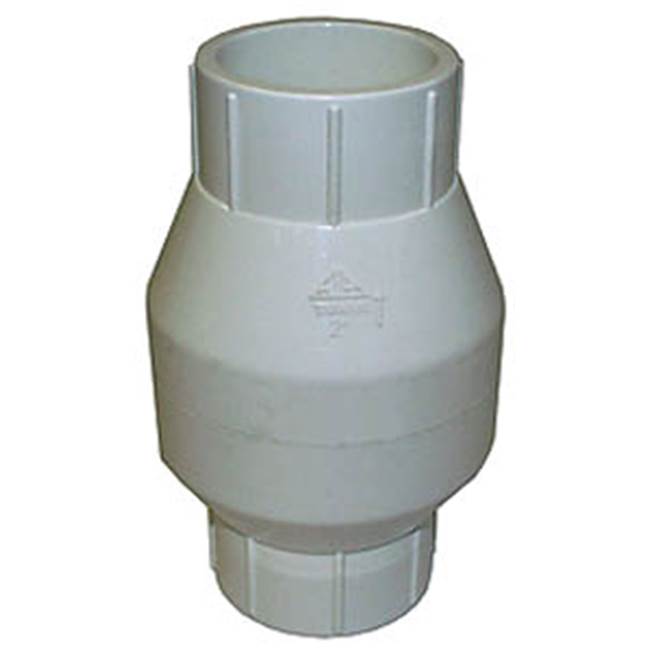 Legend Valve 2'' S-611 PVC In-Line Check Valve with 1/2 lb. Stainless Steel Spring
