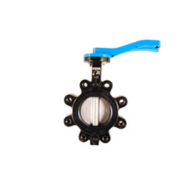Legend Valve 5'' T-367SS Ductile Iron Lug Type Butterfly Valve, Stainless SteelDisc, 10 Position Lever Handle -BUNA