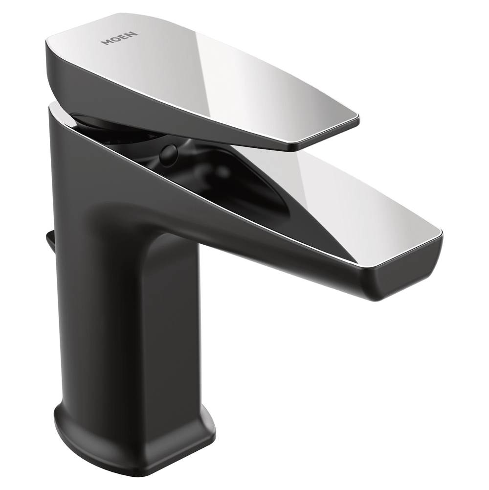 Moen Moen S8000 Via One-Handle Modern Bathroom Faucet, Matte Black and Chrome