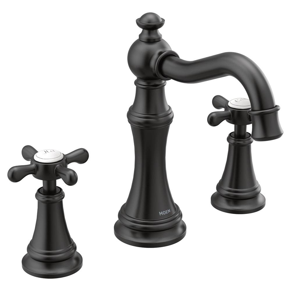 Moen Weymouth 8 in. Widespread 2-Handle High-Arc Bathroom Faucet Trim Kit in Matte Black (Valve Sold Separately)
