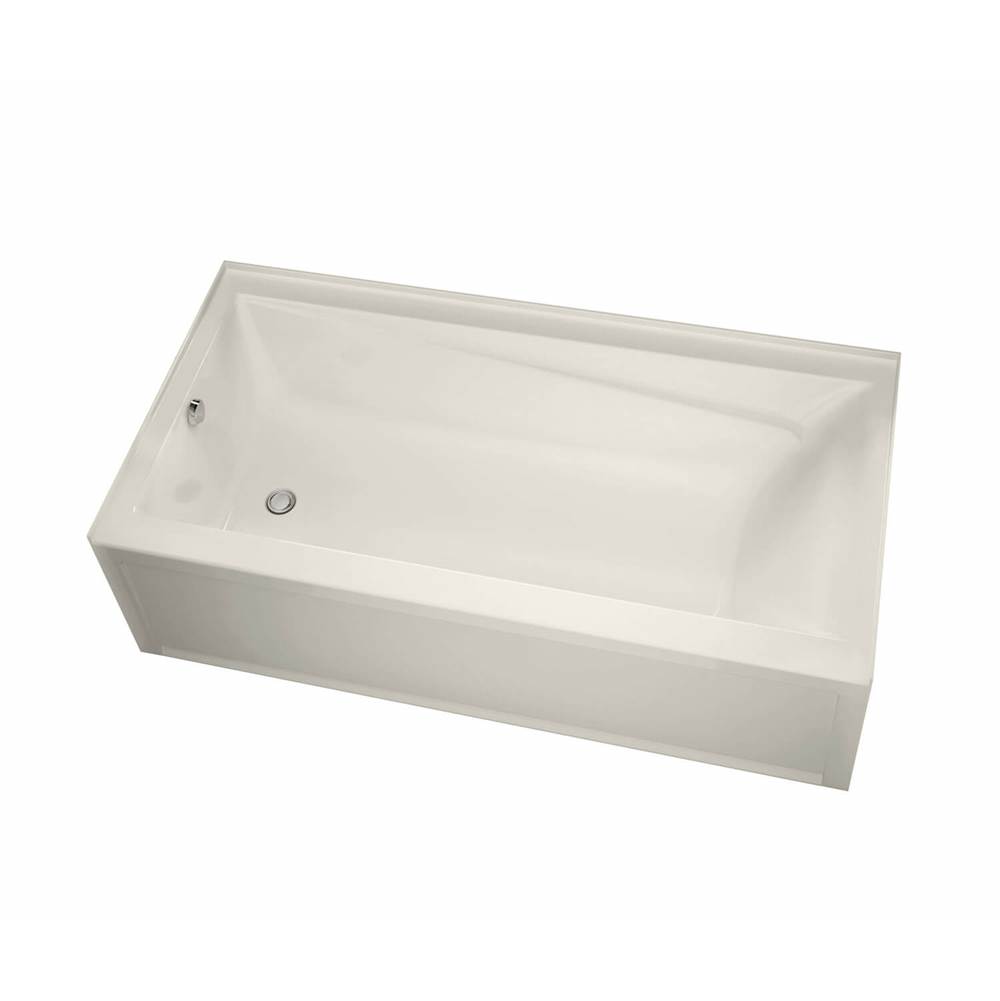 Maax Exhibit 7232 IFS Acrylic Alcove Right-Hand Drain Aeroeffect Bathtub in Biscuit