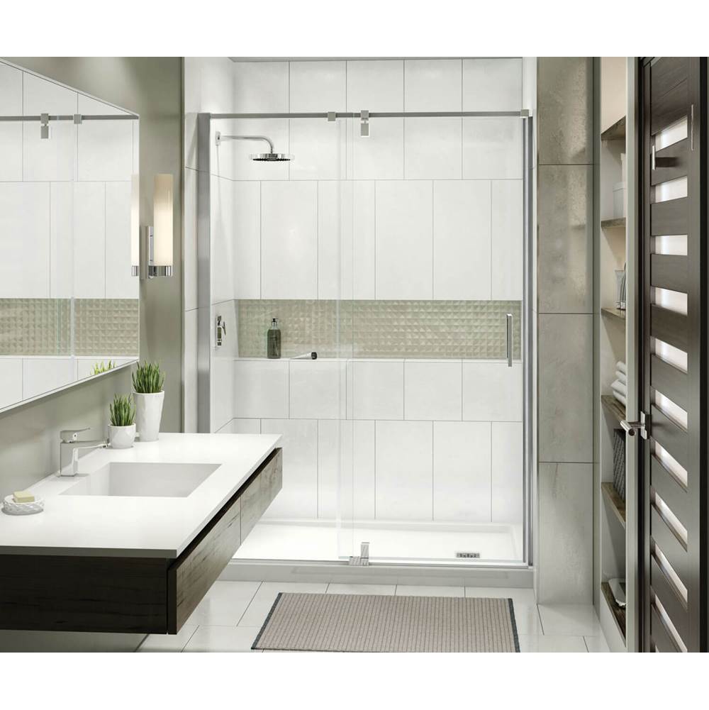 Maax ModulR 60 x 78 in. 8 mm Pivot Shower Door for Alcove Installation with Clear glass in Chrome