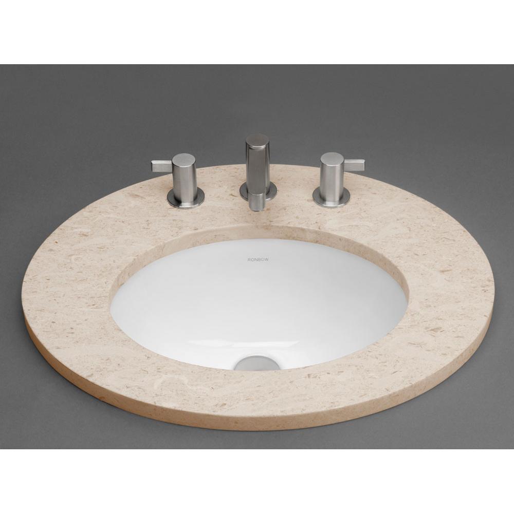 Ronbow 16'' Circuit Oval Ceramic Undermount Bathroom Sink in White