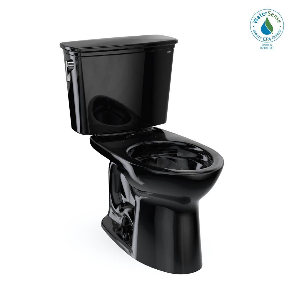 TOTO Toto® Drake® Transitional Two-Piece Elongated 1.28 Gpf Universal Height Tornado Flush® Toilet, Ebony