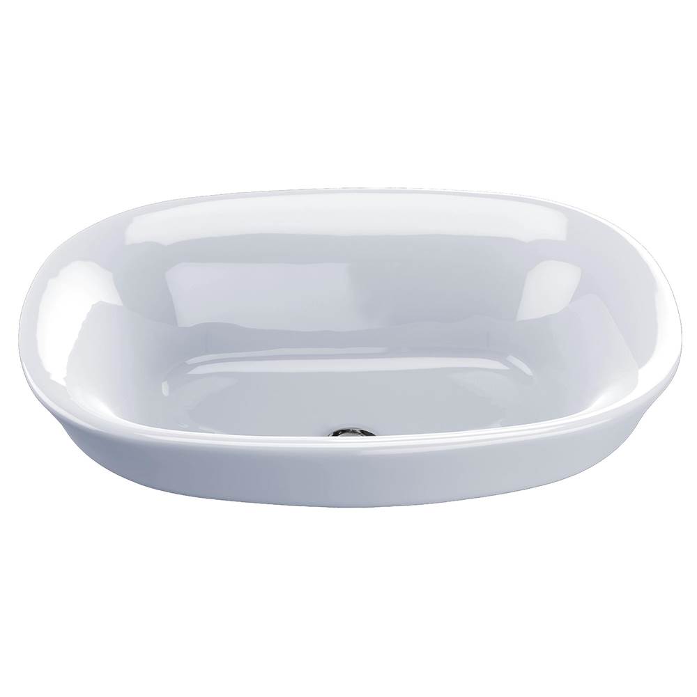 TOTO Toto® Maris™ Oval Semi-Recessed Vessel Bathroom Sink With Cefiontect, Cotton White