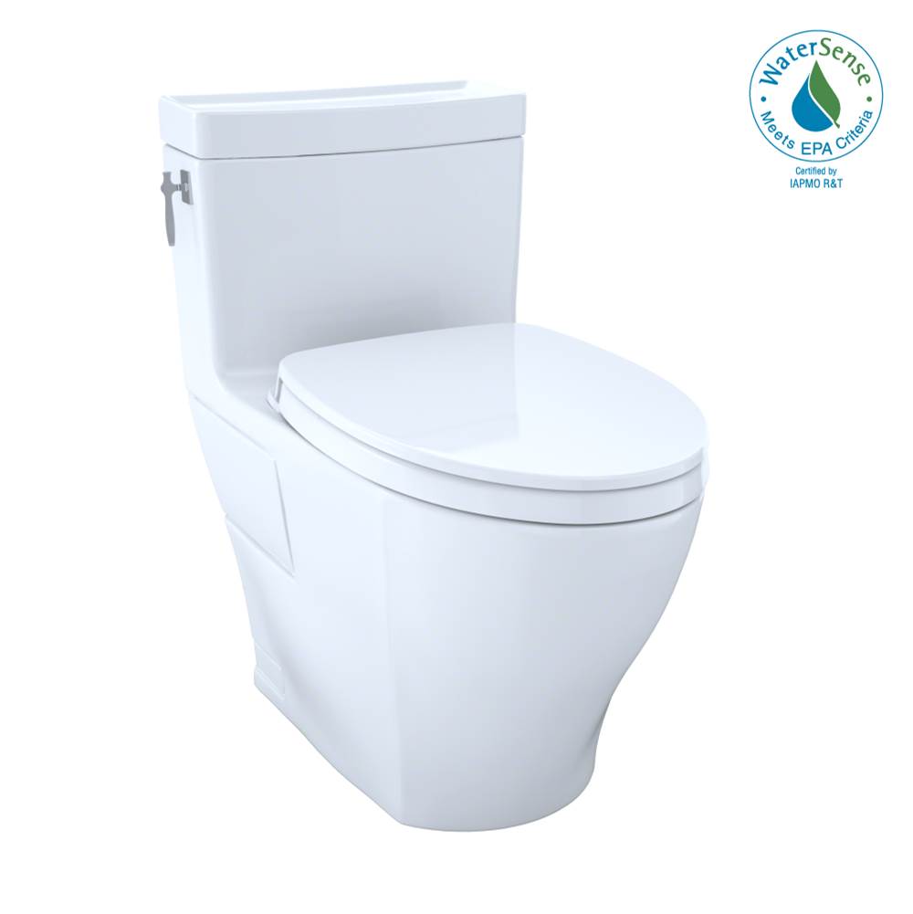 TOTO Toto Aimes Washlet+ One-Piece Elongated 1.28 Gpf Universal Height Skirted Toilet With Cefiontect, Colonial White