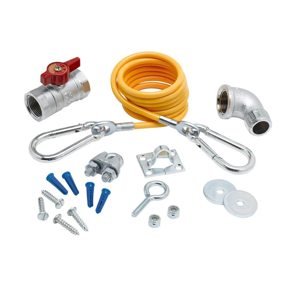 T&S Brass Gas Appliance Connectors, Installation Kit with 1-1/4'' Elbow