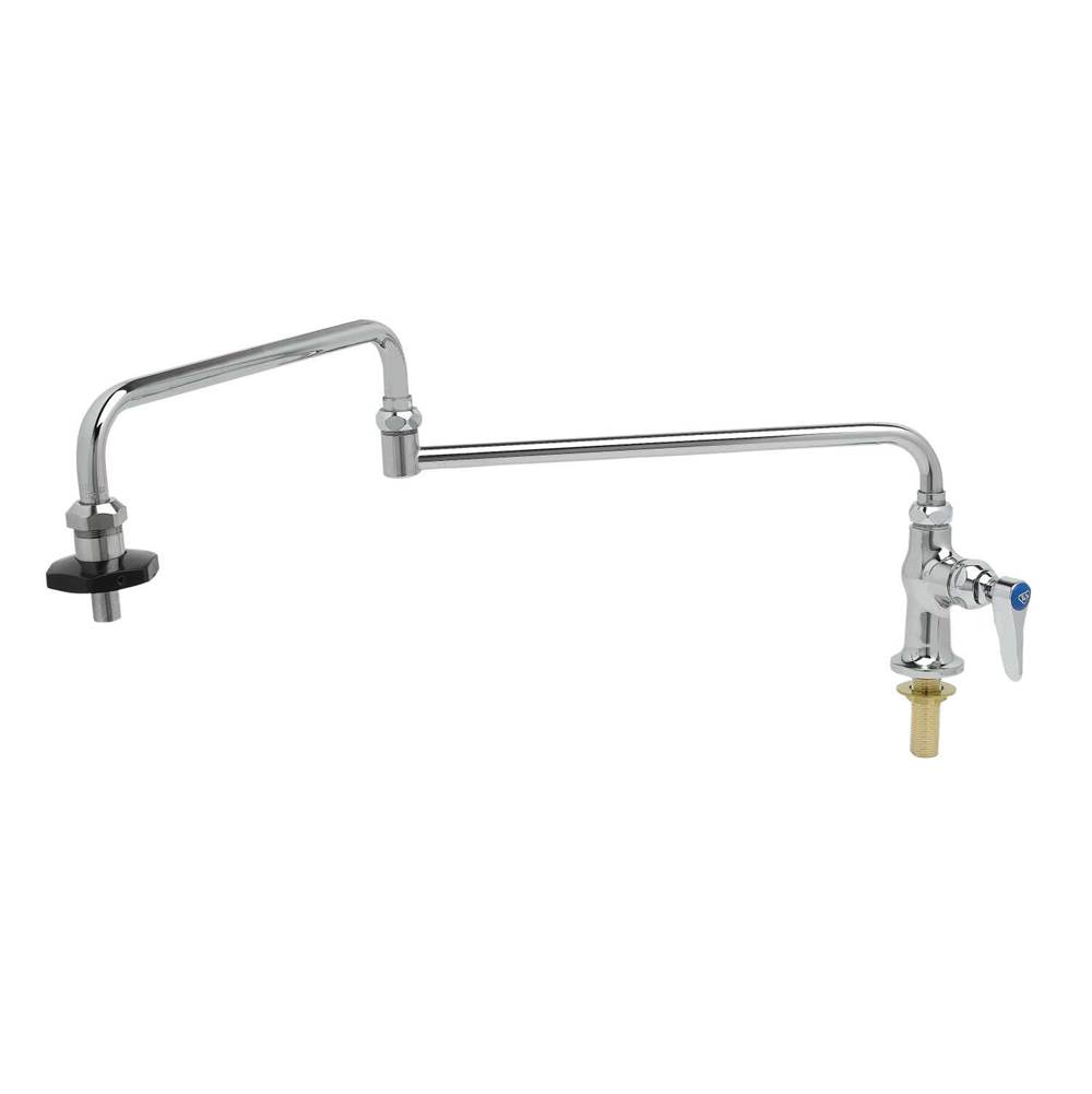 T&S Brass Pot Filler, Deck Mount, Single Temp, 24'' Double-Joint Nozzle, Insulated On-Off Control