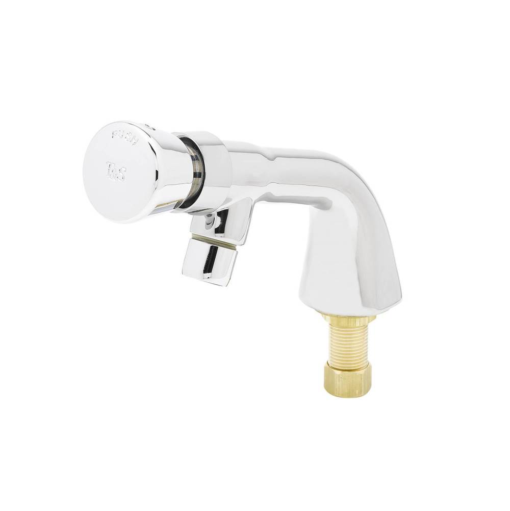 T&S Brass Single Hole/Temp Faucet w/ Metering & 0.5 Gpm Non-Aerated Spray Device