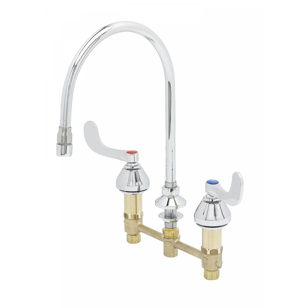 T&S Brass Medical Faucet, 8'' Centers, Swivel Gooseneck, VR 0.5 GPM Non-Aerated, Eternas, 4'' Wrist