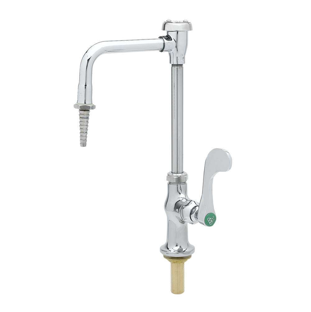 T&S Brass Lab Faucet, Single Temperature, VB Swing Nozzle, Serrated Tip, 4'' Wrist Handle