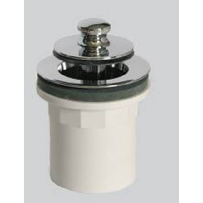 Watco Manufacturing LIFT & TURN Tub Closure w/Hub Adapter, Sch 40 PVC, Chrome Plated, Brs Stopper Assy (CP only)