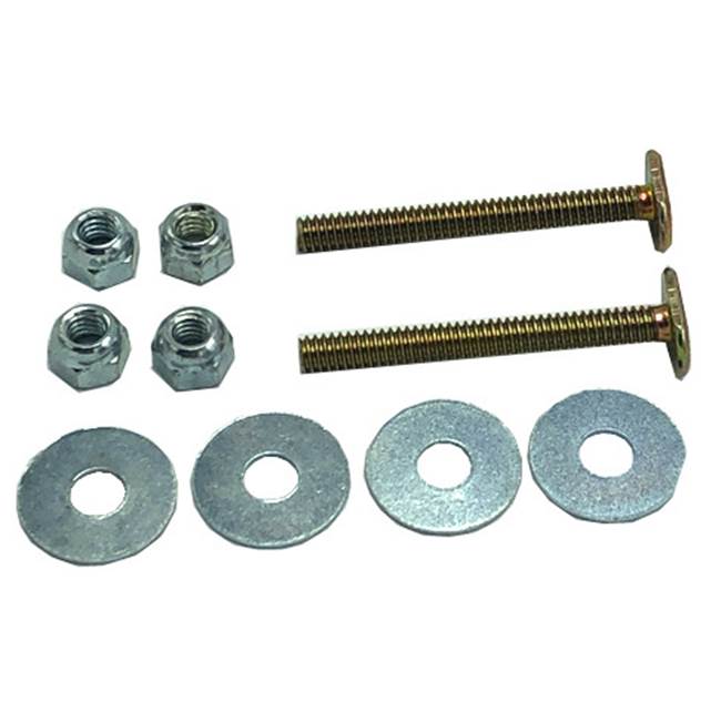 Wal-Rich Corporation 1/4'' X 2 1/4'' Brass-Plated Flange Bolts (Pair) With Double Nuts And Washers