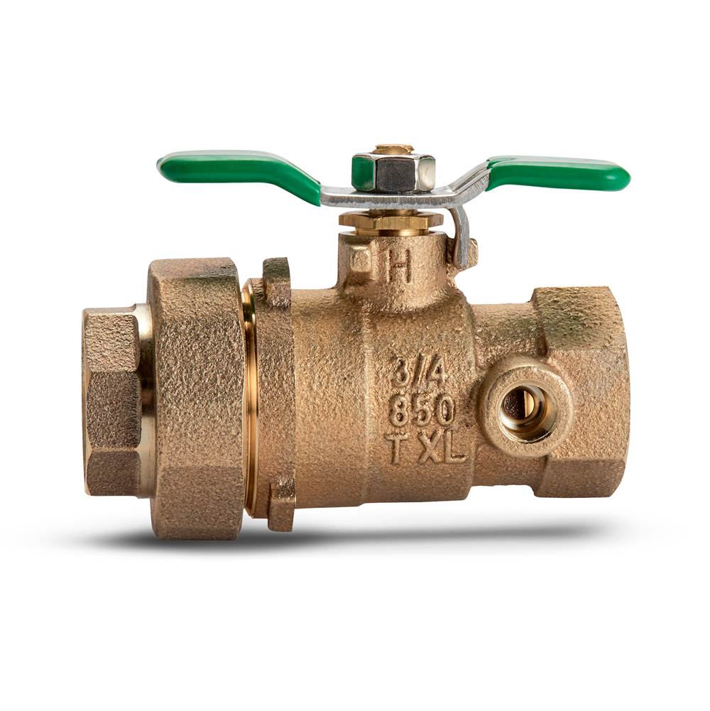 Zurn Industries 3/4'' 850Xl Full Port Bronze Ball Valve, Tapped, With Single Union Body