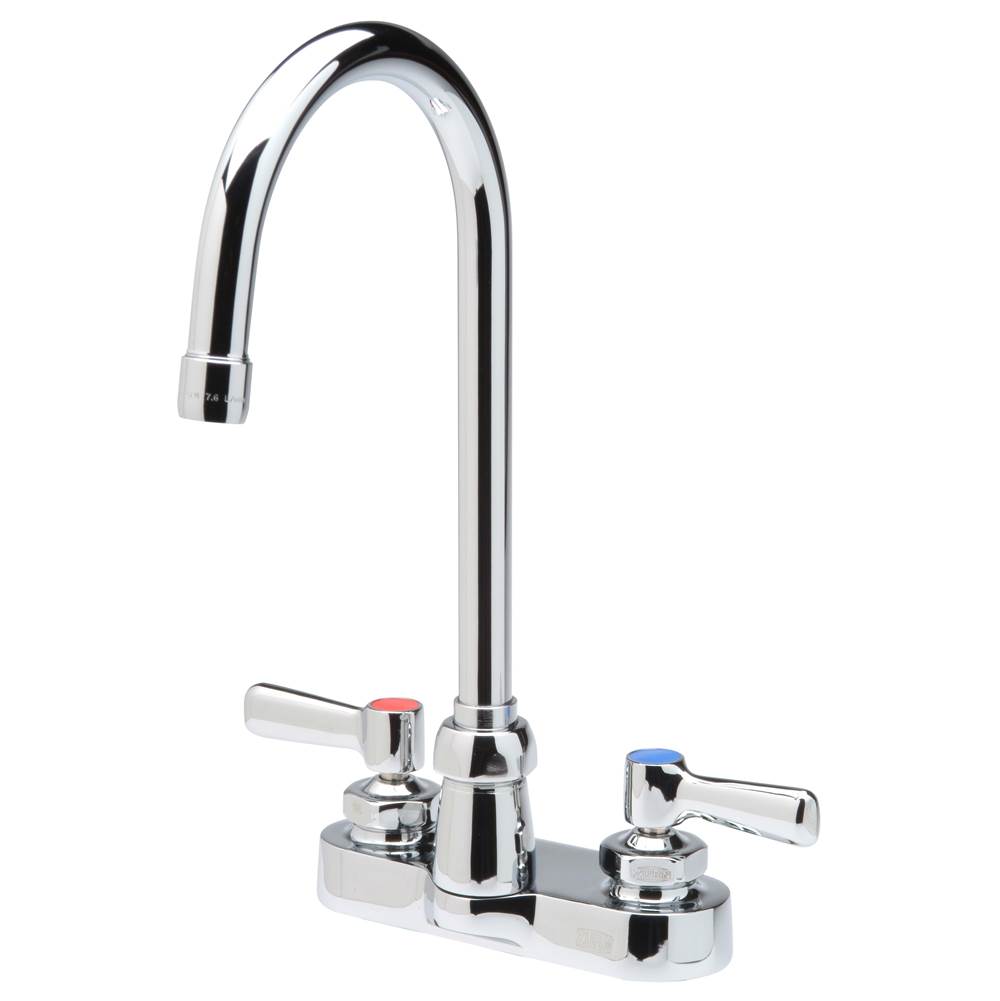 Zurn Industries AquaSpec® Gooseneck Faucet, 4'' Centerset, 5 3/8'' Spout, 2.2 gpm Pressure-Compensating Aerator, Lever Handles