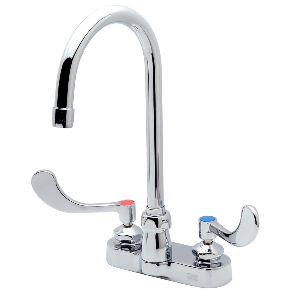 Zurn Industries AquaSpec® Gooseneck Faucet, 4'' Centerset, 5 3/8'' Spout, 2.2 gpm Pressure-Compensating Aerator, 4'' Wrist Blade Handles