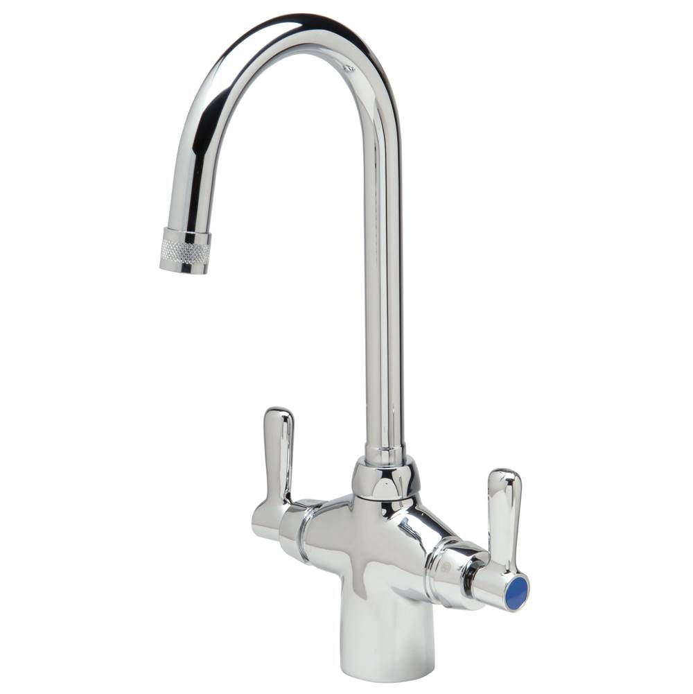 Zurn Industries AquaSpec® Laboratory Gooseneck Faucet, Single Hole with 2 Handles - 2.2 gpm Aerator, 5-3/8'' Spout, Lever Handles